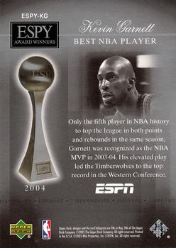 2005-06 Upper Deck ESPN - ESPY Award Winners #ESPY-KG Kevin Garnett Back