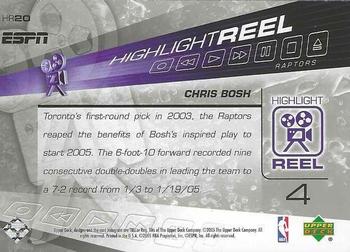 2005-06 Upper Deck ESPN - Highlight Reel #HR20 Chris Bosh Back