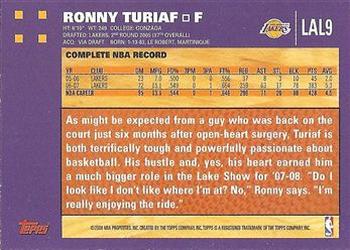 2007 Topps Los Angeles Lakers #LAL9 Ronny Turiaf Back