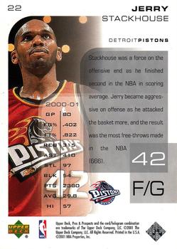 2001-02 Upper Deck Pros & Prospects #22 Jerry Stackhouse Back