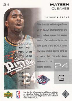2001-02 Upper Deck Pros & Prospects #24 Mateen Cleaves Back