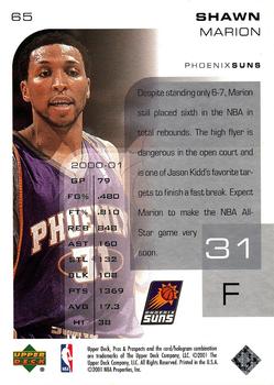 2001-02 Upper Deck Pros & Prospects #65 Shawn Marion Back