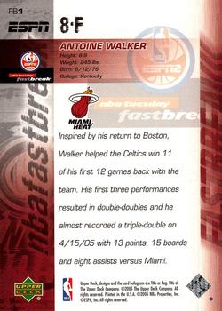 2005-06 Upper Deck ESPN - NBA Fast Break #FB1 Antoine Walker Back