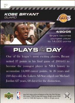 2005-06 Upper Deck ESPN - Plays of the Day #PD5 Kobe Bryant Back