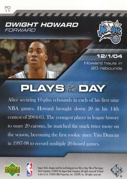 2005-06 Upper Deck ESPN - Plays of the Day #PD11 Dwight Howard Back