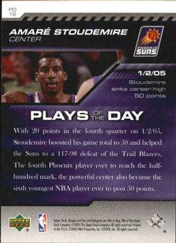 2005-06 Upper Deck ESPN - Plays of the Day #PD12 Amare Stoudemire Back