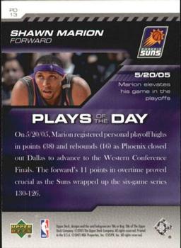 2005-06 Upper Deck ESPN - Plays of the Day #PD13 Shawn Marion Back