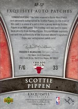 2005-06 Upper Deck Exquisite Collection - Autographs Patches #AP-SP Scottie Pippen Back