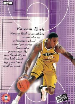 2002 Press Pass #42 Kareem Rush Back