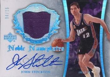 2005-06 Upper Deck Exquisite Collection - Noble Nameplates #NN-JS John Stockton Front