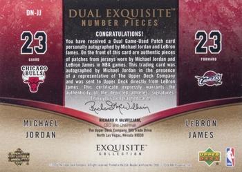 2005-06 Upper Deck Exquisite Collection - Numbers Dual #DN-JJ Michael Jordan / LeBron James Back