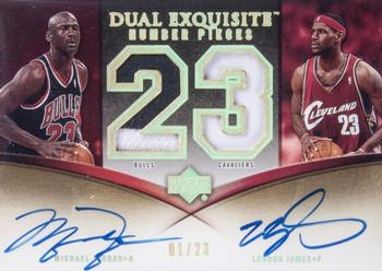 2005-06 Upper Deck Exquisite Collection - Numbers Dual #DN-JJ Michael Jordan / LeBron James Front