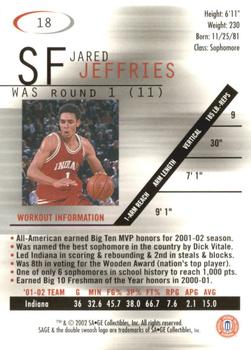 2002 SAGE #18 Jared Jeffries Back