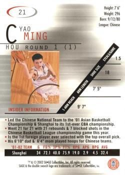 2002 SAGE #21 Yao Ming Back