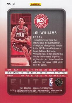 2021-22 Donruss Elite - Orange #10 Lou Williams Back