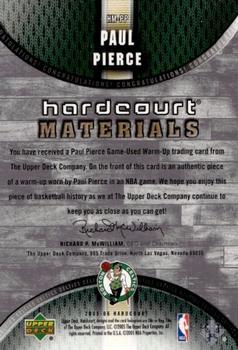 2005-06 Upper Deck Hardcourt - Materials #HM-PP Paul Pierce Back
