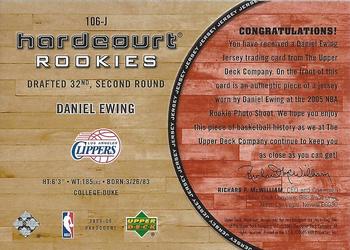 2005-06 Upper Deck Hardcourt - Rookie Jerseys #106-J Daniel Ewing Back