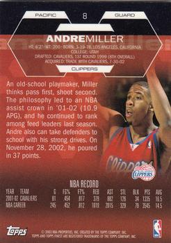 2002-03 Finest #8 Andre Miller Back