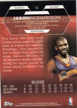 2002-03 Finest #12 Jason Richardson Back