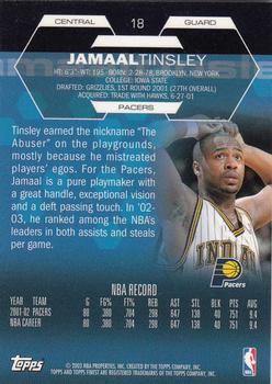 2002-03 Finest #18 Jamaal Tinsley Back