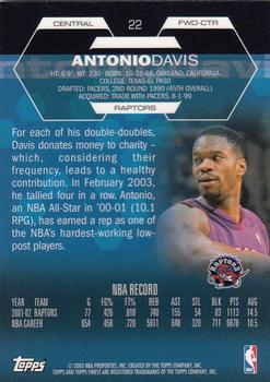 2002-03 Finest #22 Antonio Davis Back