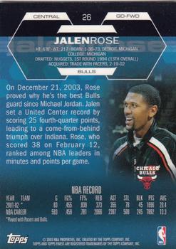 2002-03 Finest #26 Jalen Rose Back