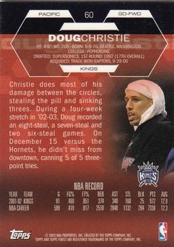 2002-03 Finest #60 Doug Christie Back