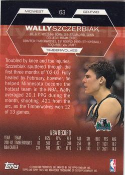 2002-03 Finest #63 Wally Szczerbiak Back
