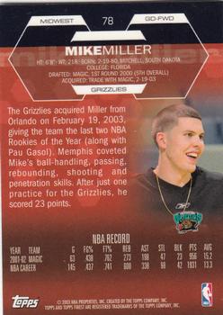 2002-03 Finest #78 Mike Miller Back