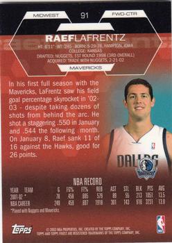 2002-03 Finest #91 Raef Lafrentz Back