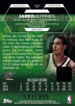 2002-03 Finest #107 Jared Jeffries Back
