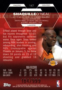 2002-03 Finest #147 Shaquille O'Neal Back