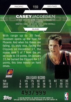 2002-03 Finest #159 Casey Jacobsen Back