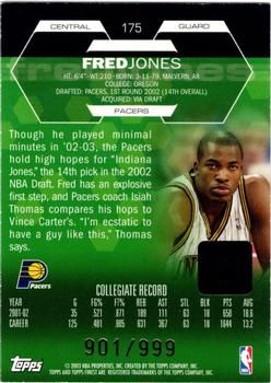 2002-03 Finest #175 Fred Jones Back