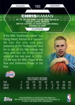 2002-03 Finest #183 Chris Kaman Back