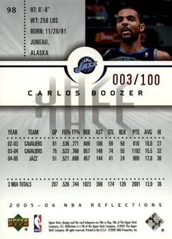 2005-06 Upper Deck Reflections - Red #98 Carlos Boozer Back