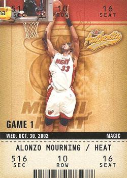 2002-03 Fleer Authentix #48 Alonzo Mourning Front