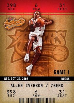 2002-03 Fleer Authentix #56 Allen Iverson Front