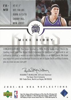 2005-06 Upper Deck Reflections - Fabric Reflections #FR-MB Mike Bibby Back