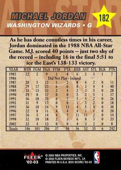 2002-03 Fleer Box Score #182 Michael Jordan Back