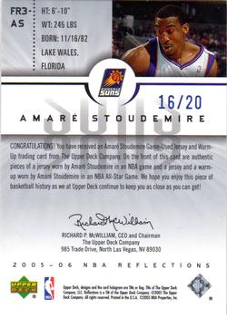 2005-06 Upper Deck Reflections - Fabrics Triple Swatch Blue (20) #FR3-AS Amare Stoudemire Back