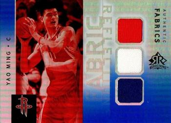 2005-06 Upper Deck Reflections - Fabrics Triple Swatch Blue (20) #FR3-YM Yao Ming Front