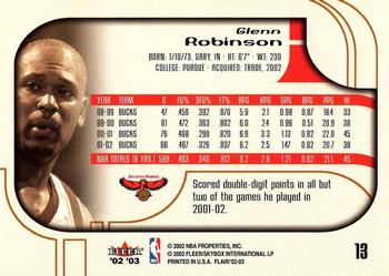 2002-03 Flair #13 Glenn Robinson Back