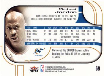 2002-03 Flair #69 Michael Jordan Back