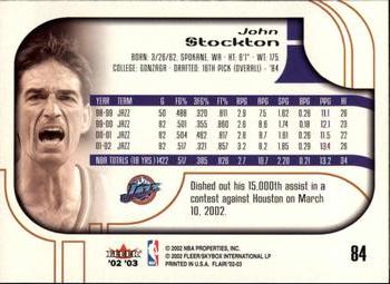 2002-03 Flair #84 John Stockton Back