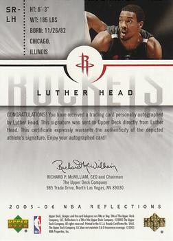 2005-06 Upper Deck Reflections - Signature Reflections #SR-LH Luther Head Back