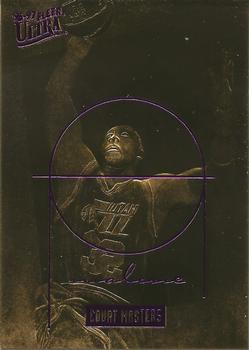 1996-97 Ultra Court Masters 23KT Gold #NNO Karl Malone Front