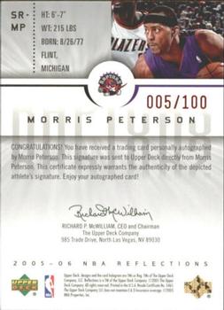 2005-06 Upper Deck Reflections - Signature Reflections Red #SR-MP Morris Peterson Back