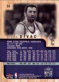 2002-03 Fleer Genuine #14 Vlade Divac Back