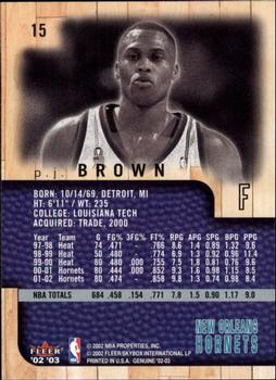 2002-03 Fleer Genuine #15 P.J. Brown Back